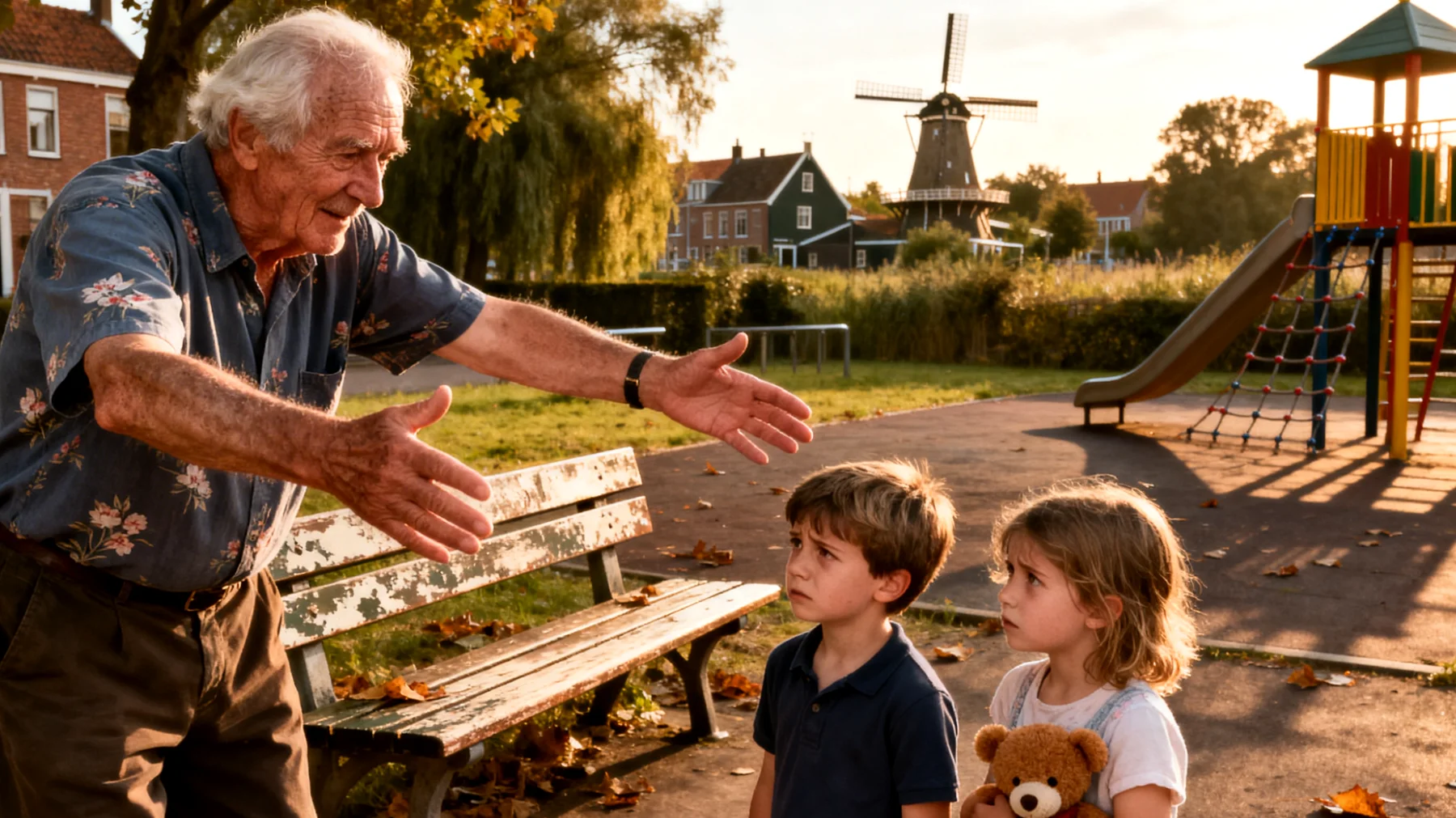 Opa beschermt zijn kleinkinderen overmatig, waardoor ze moeite hebben om zelfstandigheid te ontwikkelen en risico's te leren inschatten"